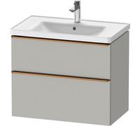 Duravit D-Neo mueble bajo lavabo suspendido, 784x625x452mm, 1 extraíble, 1 cajón, con tirador de bronce cepillado, DE4355004070000, Color: DecoraciÃ³n gris hormigÃ³n mate