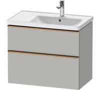 Duravit D-Neo mueble bajo lavabo suspendido, 784x625x452mm, 1 extraíble, 1 cajón, con tirador de bronce cepillado, DE4358004070000, Color: DecoraciÃ³n gris hormigÃ³n mate