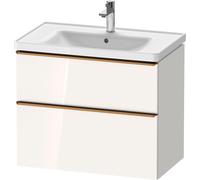 Duravit D-Neo mueble bajo lavabo suspendido, 784x625x452mm, 1 extraíble, 1 cajón, con tirador de bronce cepillado, DE4355004220000, Color: Decoración blanca de alto brillo