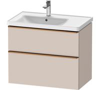 Duravit D-Neo mueble bajo lavabo suspendido, 784x625x452mm, 1 extraíble, 1 cajón, con tirador de bronce cepillado, DE4357004910000, Color: Taupe Mate DecoraciÃ³n