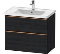 Duravit D-Neo mueble bajo lavabo suspendido, 784x625x452mm, 1 extraíble, 1 cajón, con tirador de bronce cepillado, DE4355004160000, Color: Decoración roble negro