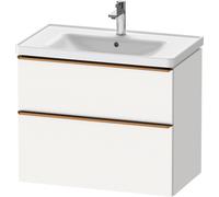 Duravit D-Neo mueble bajo lavabo suspendido, 784x625x452mm, 1 extraíble, 1 cajón, con tirador de bronce cepillado, DE4355004180000, Color: Blanco Mate Decoración