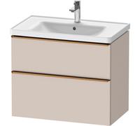 Duravit D-Neo mueble bajo lavabo suspendido, 784x625x452mm, 1 extraíble, 1 cajón, con tirador de bronce cepillado, DE4355004910000, Color: Taupe Mate DecoraciÃ³n