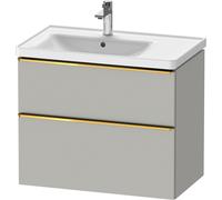 Duravit D-Neo mueble bajo lavabo suspendido, 784x625x452mm, 1 extraíble, 1 cajón, con tirador de oro pulido, DE4357034070000, Color: DecoraciÃ³n gris hormigÃ³n mate
