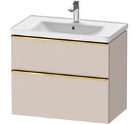 Duravit D-Neo mueble bajo lavabo suspendido, 784x625x452mm, 1 extraíble, 1 cajón, con tirador de oro pulido, DE4355034910000, Color: Taupe Mate DecoraciÃ³n