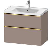 Duravit D-Neo mueble bajo lavabo suspendido, 784x625x452mm, 1 extraíble, 1 cajón, con tirador de oro pulido, DE4355034430000, Color: Decoración Basalto Mate
