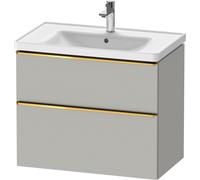 Duravit D-Neo mueble bajo lavabo suspendido, 784x625x452mm, 1 extraíble, 1 cajón, con tirador de oro pulido, DE4355034070000, Color: DecoraciÃ³n gris hormigÃ³n mate