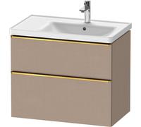 Duravit D-Neo mueble bajo lavabo suspendido, 784x625x452mm, 1 extraíble, 1 cajón, con tirador de oro pulido, DE4358034750000, Color: Lino mate decorativo