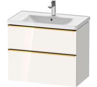 Duravit D-Neo mueble bajo lavabo suspendido, 784x625x452mm, 1 extraíble, 1 cajón, con tirador de oro pulido, DE4355034220000, Color: Decoración blanca de alto brillo