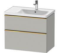 Duravit D-Neo mueble bajo lavabo suspendido, 784x625x452mm, 1 extraíble, 1 cajón, con tirador de oro pulido, DE4358034070000, Color: DecoraciÃ³n gris hormigÃ³n mate