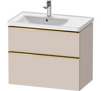 Duravit D-Neo mueble bajo lavabo suspendido, 784x625x452mm, 1 extraíble, 1 cajón, con tirador de oro pulido, DE4357034910000, Color: Taupe Mate DecoraciÃ³n