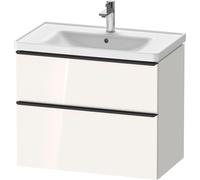 Duravit D-Neo mueble bajo lavabo suspendido, 784x625x452mm, 1 extraíble, 1 cajón, con tirador negro diamante, DE43550BD220000, Color: Decoración blanca de alto brillo