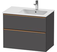 Duravit D-Neo mueble bajo lavabo suspendido, 810x625x462mm, 1 extraíble, 1 cajón, con tirador de bronce cepillado, DE4367004490000, Color: Grafito Mate Decoración