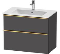 Duravit D-Neo mueble bajo lavabo suspendido, 810x625x462mm, 1 extraíble, 1 cajón, con tirador de oro pulido, DE4362034490000, Color: Grafito Mate Decoración