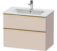 Duravit D-Neo mueble bajo lavabo suspendido, 810x625x462mm, 1 extraíble, 1 cajón, con tirador de oro pulido, DE4362034910000, Color: Taupe Mate DecoraciÃ³n