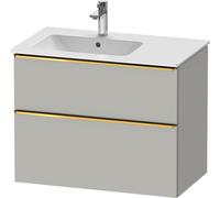 Duravit D-Neo mueble bajo lavabo suspendido, 810x625x462mm, 1 extraíble, 1 cajón, con tirador de oro pulido, DE4366034070000, Color: DecoraciÃ³n gris hormigÃ³n mate