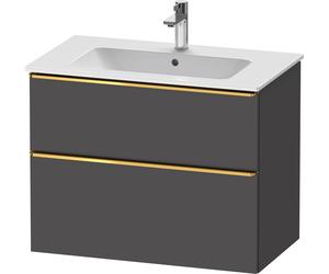 Duravit D-Neo mueble bajo lavabo suspendido, 810x625x462mm, 1 extraíble, 1 cajón, con tirador de oro pulido, DE4362034490000, Color: Grafito Mate Decoración