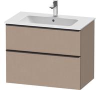 Duravit D-Neo mueble bajo lavabo suspendido, 810x625x462mm, 1 extraíble, 1 cajón, con tirador negro diamante, DE43620BD750000, Color: Lino mate decorativo
