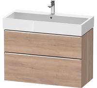 Duravit D-Neo mueble bajo lavabo suspendido, 984x625x442mm, 1 extraíble, 1 cajón, con tirador cromo, DE4374010550000, Color: Decoración marmolada de roble