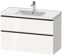 Duravit D-Neo mueble bajo lavabo suspendido, 984x625x452mm, 1 extraíble, 1 cajón, con tirador negro diamante, DE43560BD220000, Color: Decoración blanca de alto brillo