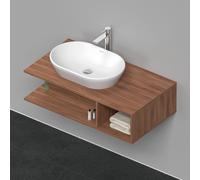 Duravit D-Neo, mueble de baño colgado en la pared, anchura 1000 x profundidad 550mm, 1x compartimento abierto en el lado derecho, DE492907979, Color: Nogal natural decorado