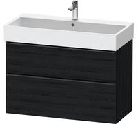 Duravit D-Neo, mueble de baño de pared, anchura 984 x fondo 442mm, 1x cajón, 1x extraíble, con tirador, DE437401616, Color: Roble negro