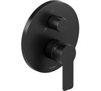 Duravit D-Code mezclador monomando empotrado para bañera, 2 consumidores, DC5210012046, Color: Negro Mate