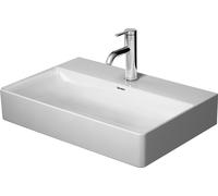 Lavabo DuraSquare Compact de Duravit, 60x40cm, 1 agujero para grifo, sin rebosadero, parte inferior acristalada, 2356600041, Color: Blanco