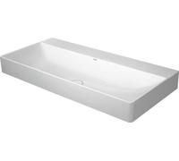 Duravit DuraSquare lavabo, lavabo de muebles 100x 47cm, sin grifo, sin rebosadero, con banco de grifo,, 23531000701, Color: Blanco con Wondergliss
