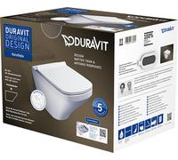 Duravit DuraStyle inodoro suspendido Duravit Rimless Set 455109, incl. asiento de WC, 45510900A11, Color: Blanco con Wondergliss
