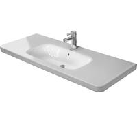 Lavabo Duravit para muebles DuraStyle 120cm con rebosadero, con banco para grifo, 1 agujero para grifo, 2320120000, Color: Blanco
