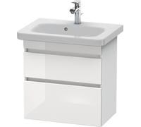Duravit DuraStyle Módulo de lavabo de pared 6479, 2 cajones, 580mm, para DuraStyle, DS647902218, Color: White High Gloss Decor / White Matt Decor