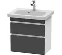 Duravit DuraStyle Módulo de lavabo de pared 6479, 2 cajones, 580mm, para DuraStyle, DS647904918, Color: Grafito Mate Decoración / Blanco Mate Decoración