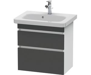 Duravit DuraStyle Módulo de lavabo de pared 6479, 2 cajones, 580mm, para DuraStyle, DS647904918, Color: Grafito Mate Decoración / Blanco Mate Decoración
