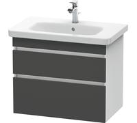 Duravit DuraStyle, mueble bajo pared 6481, 2 cajones, 730mm, para DuraStyle, DS648104918, Color: Grafito Mate Decoración / Blanco Mate Decoración