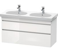 Duravit DuraStyle mueble de baño de pared 6486, 2 cajones, 1200mm, para D-Code, DS648602218, Color: White High Gloss Decor / White Matt Decor