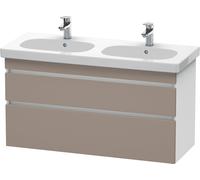 Duravit DuraStyle mueble de baño de pared 6486, 2 cajones, 1200mm, para D-Code, DS648604318, Color: Basalto mate / Blanco mate