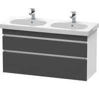 Duravit DuraStyle mueble de baño de pared 6486, 2 cajones, 1200mm, para D-Code, DS648604918, Color: Grafito Mate Decoración / Blanco Mate Decoración