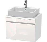 Duravit DuraStyle mueble de baño para consola compacta, 1 cajón, 700mm, DS530102218, Color: White High Gloss Decor / White Matt Decor