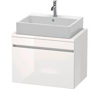 Duravit DuraStyle mueble de baño para consola compacta, 1 cajón, 700mm, DS530102222, Color: Decoración blanca de alto brillo