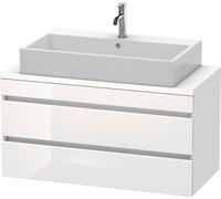 Duravit DuraStyle mueble de baño para consola compacta, 2 cajones, 1000mm, DS530902218, Color: White High Gloss Decor / White Matt Decor