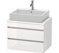 Duravit DuraStyle mueble de baño para consola compacta, 2 cajones, 700mm, DS530601843, Color: Blanco mate / Basalto mate