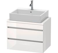 Duravit DuraStyle mueble de baño para consola compacta, 2 cajones, 700mm, DS530602222, Color: Decoración blanca de alto brillo