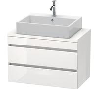 Duravit DuraStyle mueble de baño para consola compacta, 2 cajones, 800mm, DS530702218, Color: White High Gloss Decor / White Matt Decor