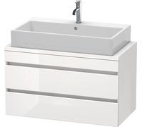 Duravit DuraStyle mueble de baño para consola compacta, 2 cajones, 900mm, DS530804318, Color: Basalto mate / Blanco mate