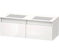 Duravit DuraStyle Mueble de pared 6886, 2 cajones, lavabo a la derecha y a la izquierda, para lavabos empotrados desde abajo, 1400mm, DS6886B2218, Color: White High Gloss Decor / White Matt Decor