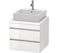 Duravit DuraStyle mueble para consola, 2 cajones, 600mm, DS531502218, Color: White High Gloss Decor / White Matt Decor