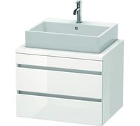 Duravit DuraStyle mueble para consola, 2 cajones, 700mm, DS531602222, Color: Decoración blanca de alto brillo