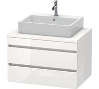 Duravit DuraStyle mueble para consola, 2 cajones, 800mm, DS531702218, Color: White High Gloss Decor / White Matt Decor