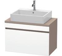 Duravit DuraStyle mueble para consola compacta, 1 cajón, 800mm, DS530201843, Color: Blanco mate / Basalto mate